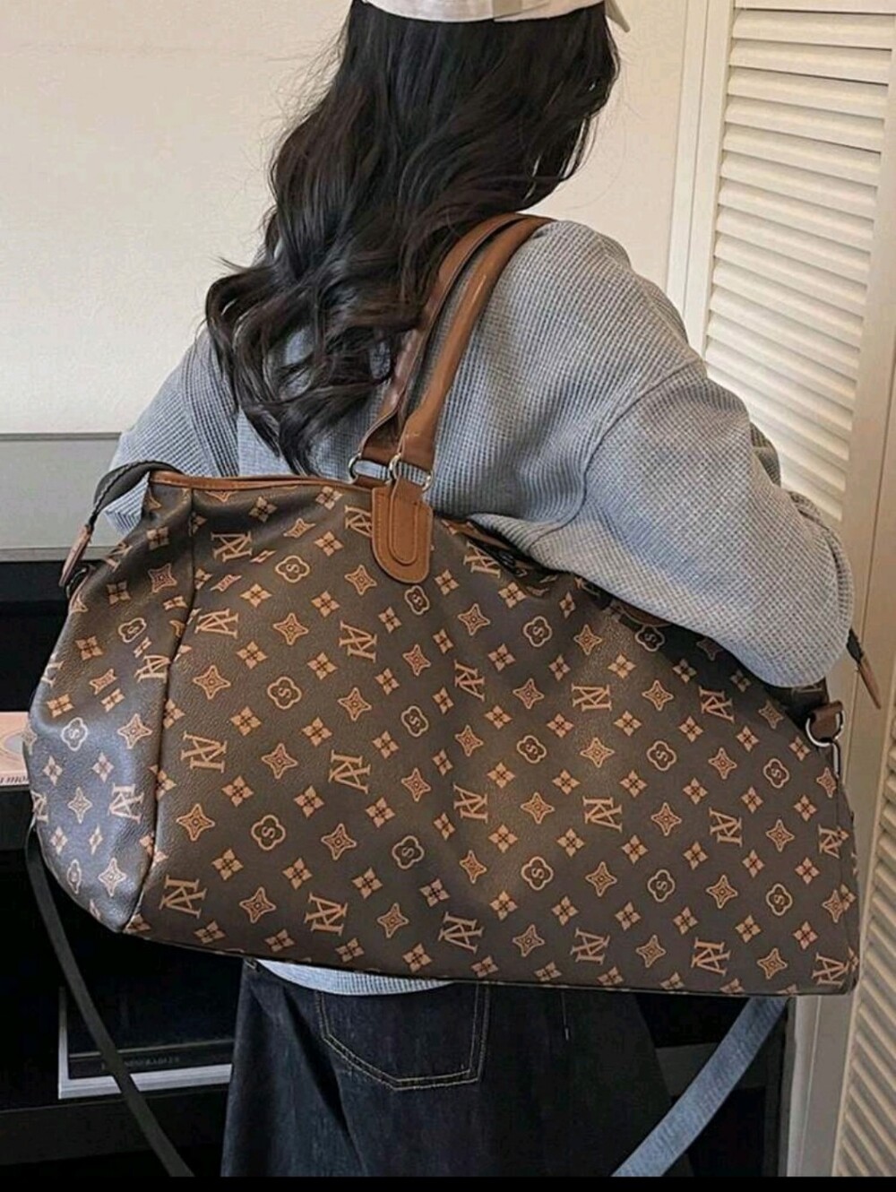 Monogram Travel Weekender Bag in Brown - Picture 5 of 8